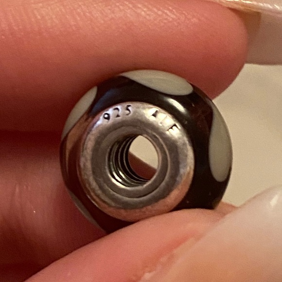 Pandora white hearts murano charm - Picture 2 of 3